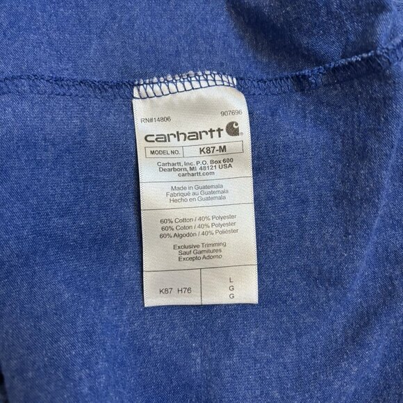 Carhartt Men's Blue Pocket Loose Fit Short Sleeve T-Shirt Size Large #241 - Picture 7 of 7